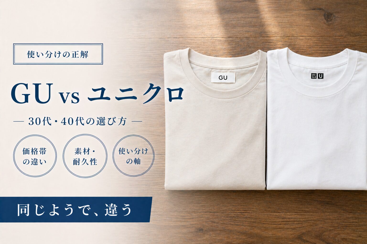GUとユニクロの違いを徹底解説｜30代・40代メンズはどう使い分けるべきか
